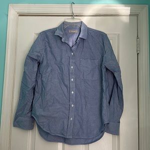 Everlane women's button down size 8 blue blouse dress shirt 100% cotton